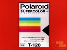 Polaroid blank VHS tape vintage box art 2x3" fridge/locker magnet NOT A VHS TAPE