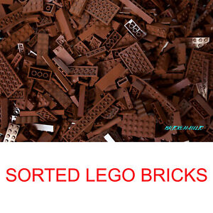 LEGO BULK Random 100 Brown And Tan Pieces Plate Brick Tile All Kinds Sanitized