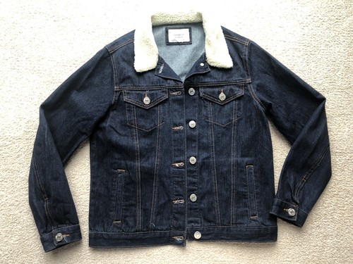 Forever 21 Denim Sherpa Fur Collar Jean 