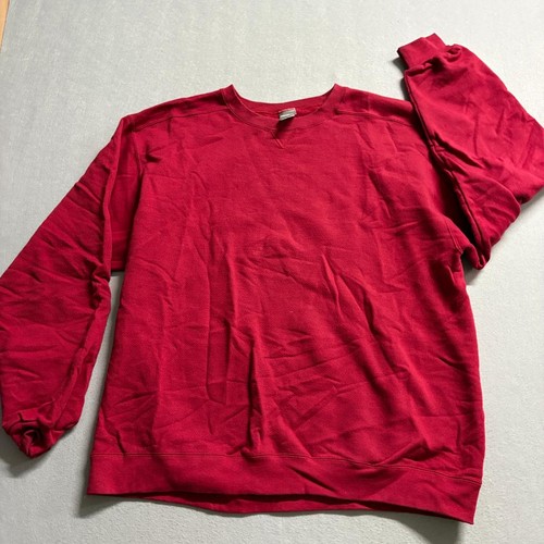 Pro Spirit Blank Crewneck Sweatshirt Mens XL Red Cotton Blend Fleece Pullover
