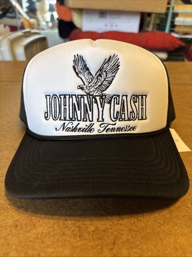 NEW RARE! JOHNNY CASH NASHVILLE TENNESSEE Country Music Embroidered Trucker Hat