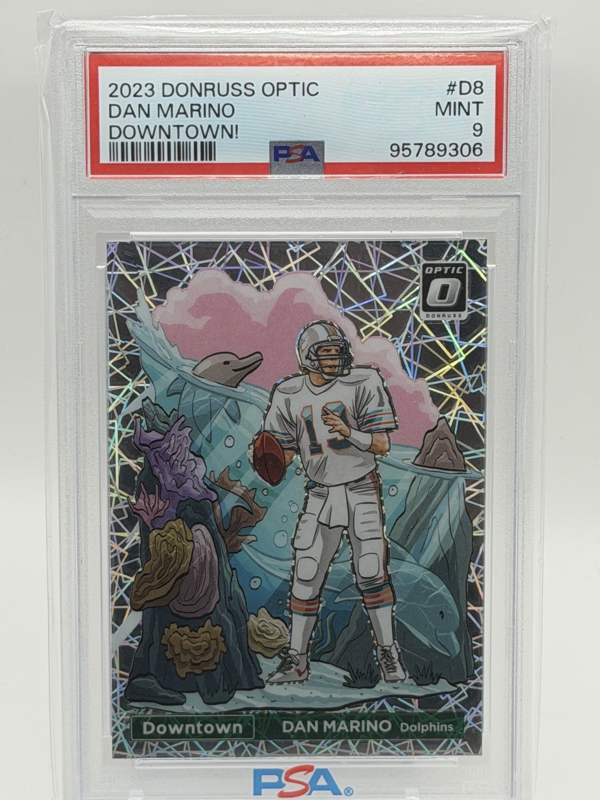 DAN MARINO 2023 Panini Donruss Optic Downtown! PSA 9 HOF Dolphins Fresh Slab