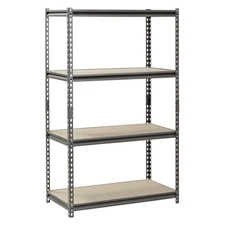 Heavy-Duty 4-Shelf Steel Storage Rack - 500 Lbs Capacity, 36"W x 60"H