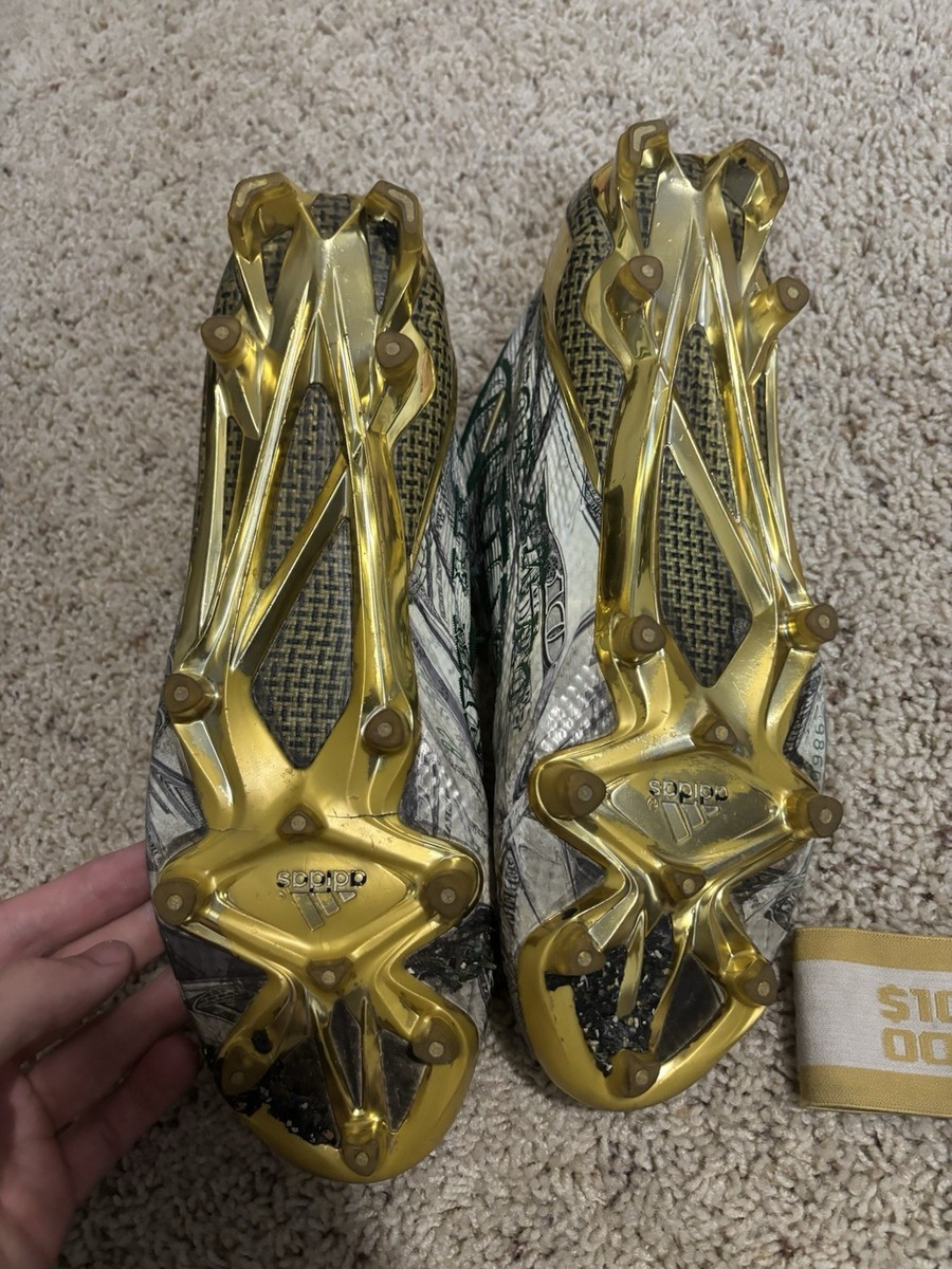 Snoop Dogg Money Adidas Football Cleats And Gloves Size 13.5 And