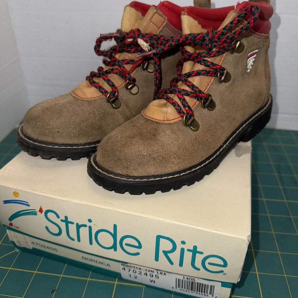 STRIDE RITE Toddler Winter Boots Brown 12 W Norica Tan Lea - Image 2 of 4