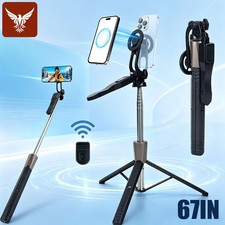 360  Rotation 67in Magnetic Phone Tripod Selfie Stick Extendable with Remote