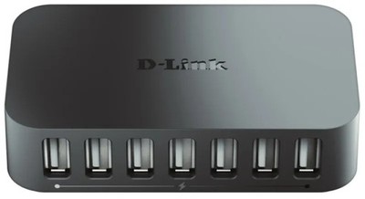 D-Link USB 2.0 Hub 7-Port DUB-H7 Schwarz Schnellladefunktion PC Mac