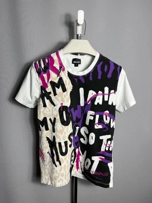 just cavalli Graphic Art Print T-Shirt Herren Baumwolle Gr.M - Bild 1 von 4