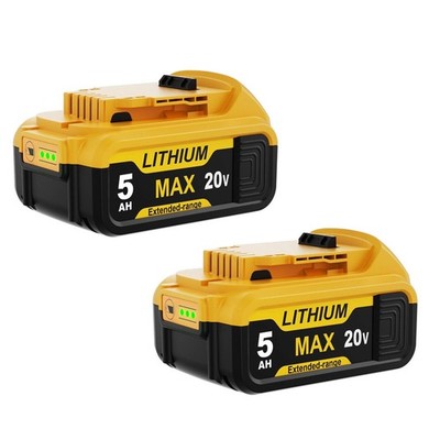 2Pack For DeWalt 20V 20 Volt Max XR 5.0AH DCB206-2 DCB205-2 Lithium Ion Battery