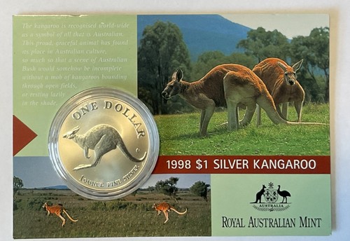 1998 Australian Kangaroo 1oz Silver Specimen $1 Coin in original cover