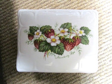 Vintage Hammersley Strawberry Ripe Trinket Box With Lid Cottagecore Strawberries
