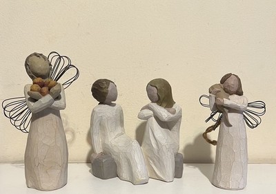 3 x Willow Tree Figuren Good Health, Herz & Seele, Engel der Freundschaft, sehr guter Zustand 18£