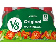 V8 Original 100% Vegetable Juice, 12 fl oz Bottle, 12 Count