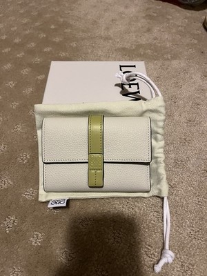 LOEWE Small Vertical Wallet creme/blue/lime Soft Grained Calfskin