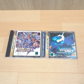 Sega Saturn Console Japanese Gray Bundle with 5 Games EVANGELION VIRTUAL ON