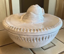 VIETRI INCANTO STRIPE 6" INDIVIDUAL CASSEROLE & LID POMEGRANATE  ITALY 3 AVAIL