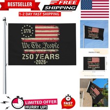 250th Anniversary USA Flag 3x5 Ft Double Sided, 1776-2026 Commemorative Banner w