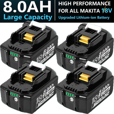 #ad #ad 4Pack For Makita 18V Battery 8.0AH Li Ion BL1830 BL1850 BL1840 BL1860B LXT Tools $80.00