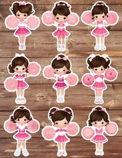 Cheerleader in Pink Die Cut Vinyl Stickers Scrapbooking Laptop Waterbottle