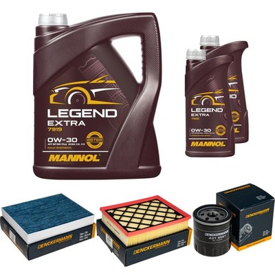 DENCKERMANN Inspektionspaket 7 L MANNOL Legend Extra 0W-30 für Ford Mondeo V