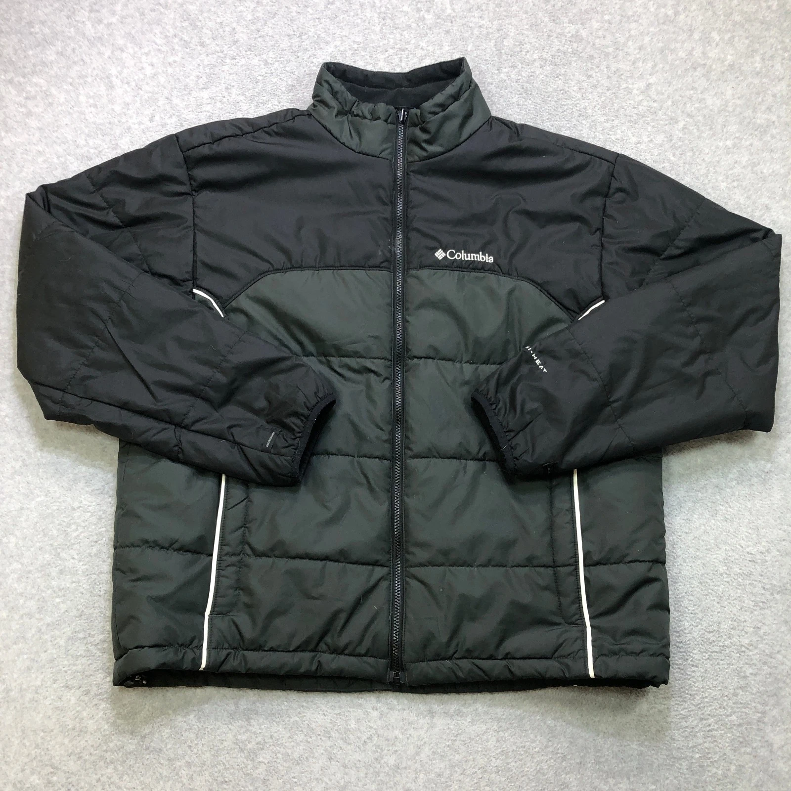 Columbia Jacket Men's Exra Large Grey Full Zip Omni-Heat Outdoor Pocket Lined