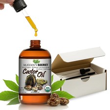 Organic Castor Oil 4oz Cold Pressed Hexane Free Hair Skin Lash Brow Care Oil