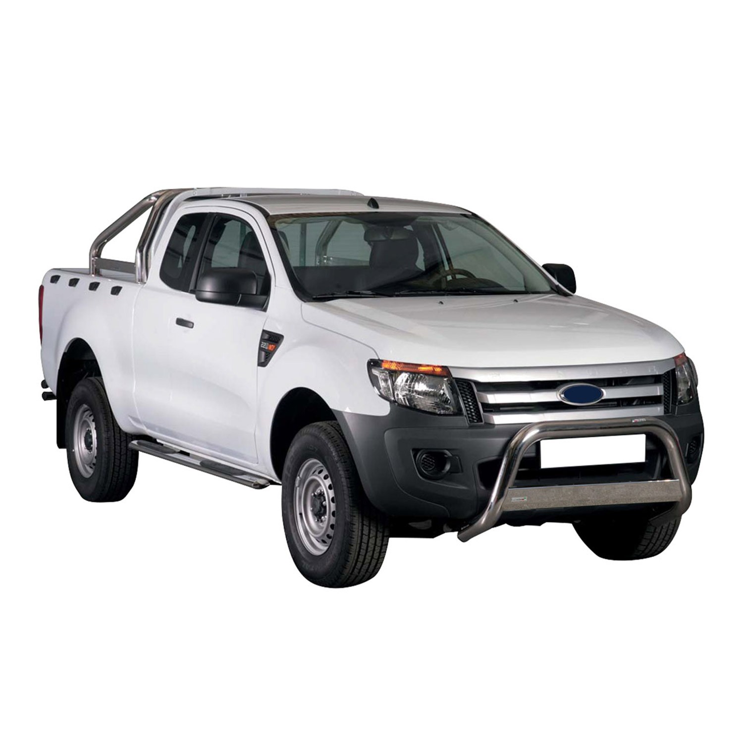 Pare-buffle avant Ford Ranger 2012-2015 tube acier gris 63 mm
