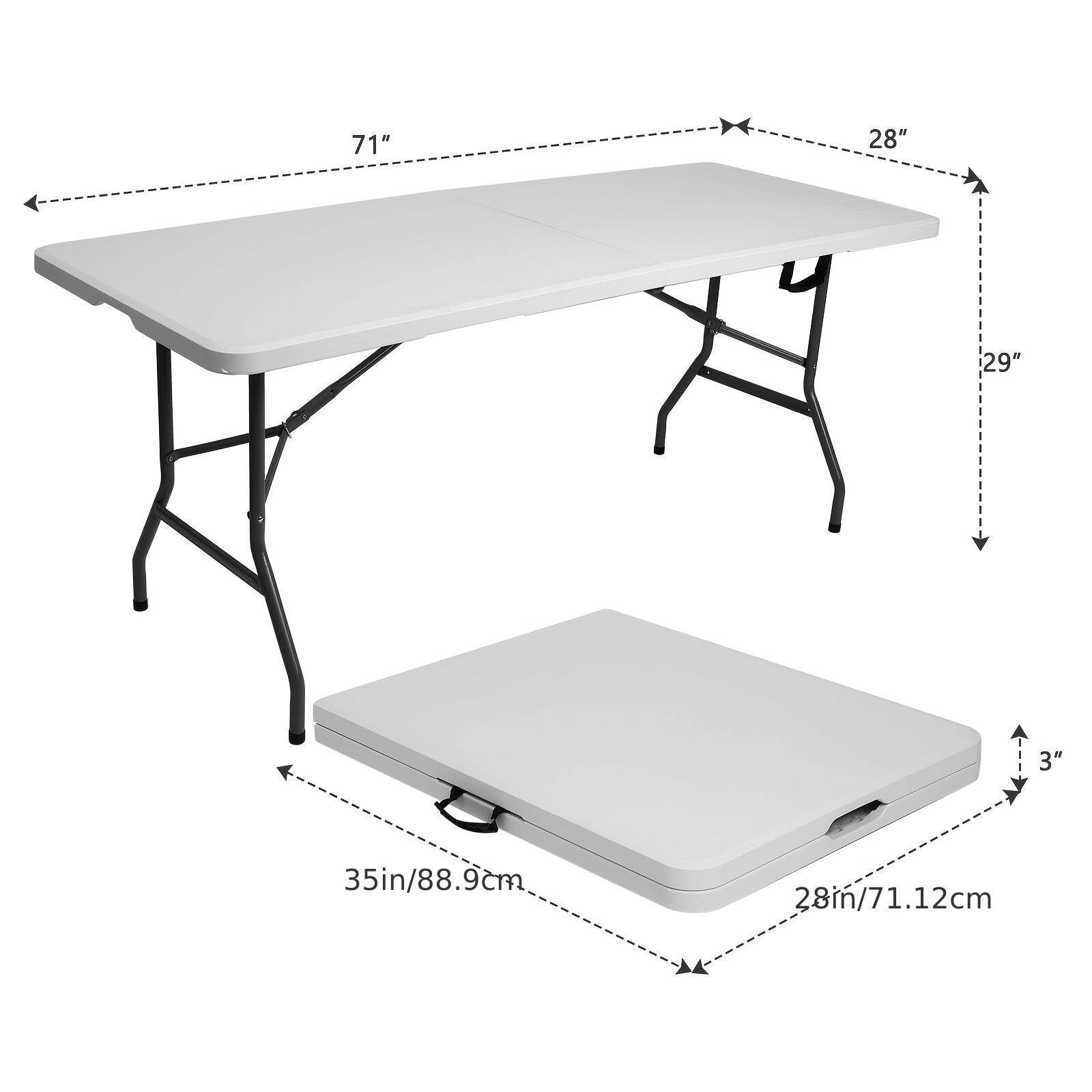4ft/6ft Portable Plastic Folding Table &ndash; Indoor & Outdoor Dining
