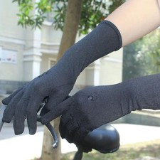 Lady Medium-long Thin Elastic Etiquette Gloves Summer Women Sunscreen Embroidere