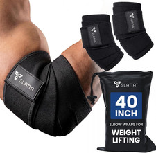 Elbow Wraps for Weightlifting   40  Long Adjustable Compression - Elbow Sleeves
