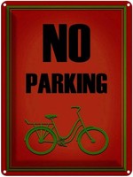 Blechschild 40X30 Cm Parken Fahrrad No Parking Deko Geschenk Metall Schild