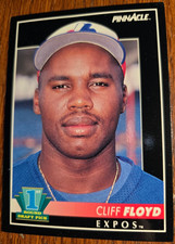 1992 Pinnacle Cliff Floyd 1st Round Draft Pick RC #296 Montreal Expos Mint