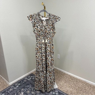 Cleobella Indira Ankle Dress Wild Cosmos Floral Print Long Maxi Womens Size XS