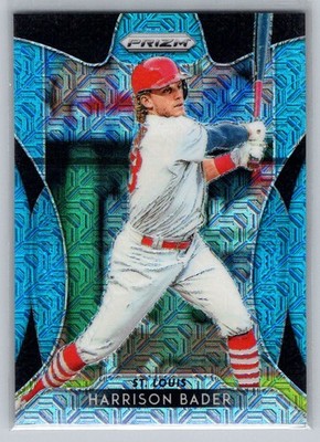 2019 Panini Prizm #143 Harrison Bader Blue Mojo Prizm #/399