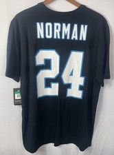 NIKE Carolina Panthers JOSH NORMAN #24 Black XL Athletic Fit Jersey T-Shirt NWT