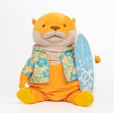 Morisaka Global Mochi Otter Surfer Orange Groß 22x22x30cm Otter Plüschtier Ozean