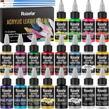 Roizefar Acrylic Leather Paint, Ultimate All-in-One 20 x 30ml Kit with Deglazer 