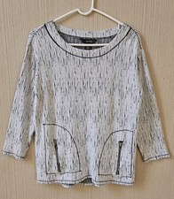 ALI MILES Tunic Top M Knit Boxy Art Pullover ...