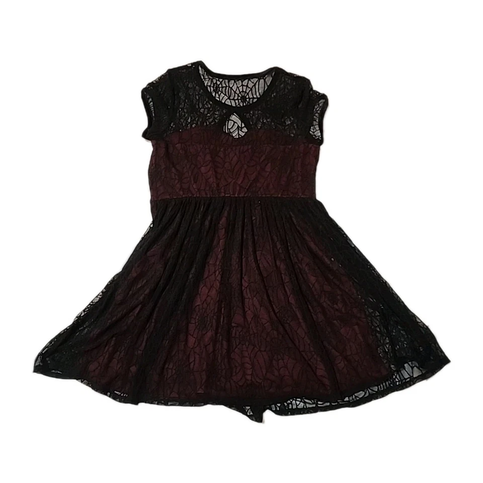 Marvel Her Universe Spiderman Skater A-Line Black Lace Overlay Dress Girl's XL - Image 4 of 4