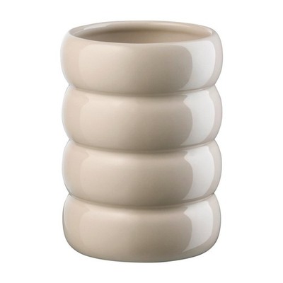 ASA Selection LOOPY Vase Blumenvase Tischvase Steingut Beige Ø 10 x H 16 cm