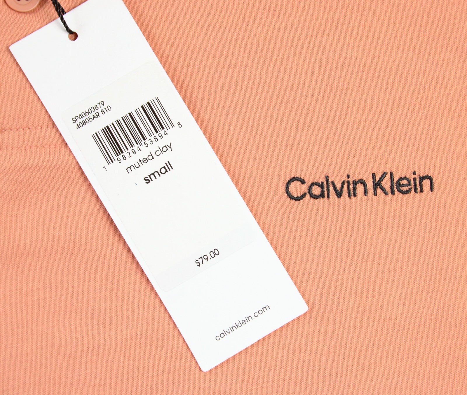 Calvin Klein Polo Shirt Mens Small Classic Muted Clay Short Sleeve Casual $79 thumbnail 7
