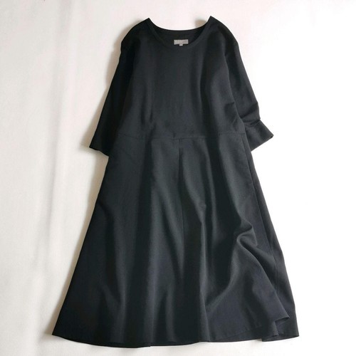 Margaret Howell, Margaret Howell Black Soft Wool Flared Dress S Minimalist A-Line Dress Used