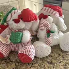 Vintage Puffalump Christmas Fisher Price 11  dog plush Santa