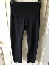 Lululemon Wunder Under Crop Hi Rise Full On Luon 22 Black Sz 4 EUC
