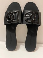Women Logo Slide Sandals Rubber Slip On Flat Comfort