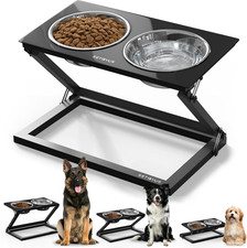 Elevated Dog Bowls for Large Medium Dogs, 3 Heights Adjustable Raised Dog Bowl S