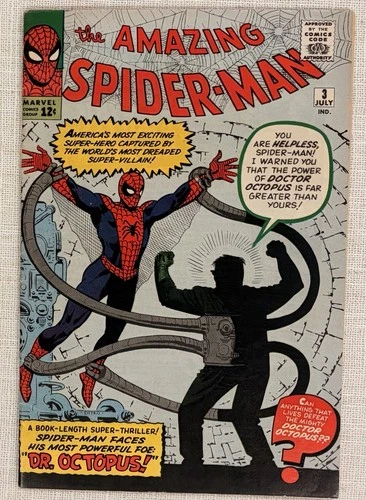 Amazing Spider-Man #3 1963 1st Doctor Octopus Ditko Marvel KEY FN/VF 7.0-8.0