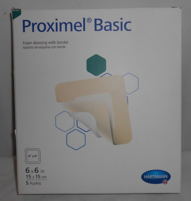 Hartmann Proximel Basic 6''x6'' Sterile foam dressing with border 5 Pack 15713114