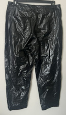 A New Day Womans Faux Leather Crocodile Black Pants Size 14 NWT Comfort Style