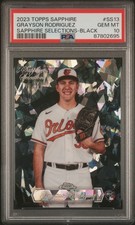 2023 Topps Chrome Sapphire Edition Selections Black /10 Grayson Rodriguez PSA 10